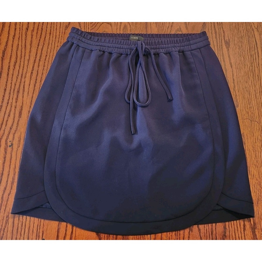 J Crew Womens Size 2 Skirt Navy Mini Casual Summer Pocket Curved Hem Lined‎